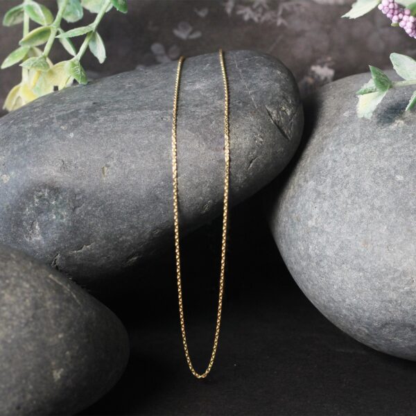 14k Yellow Gold Round Cable Link Chain 0.7mm - Image 2