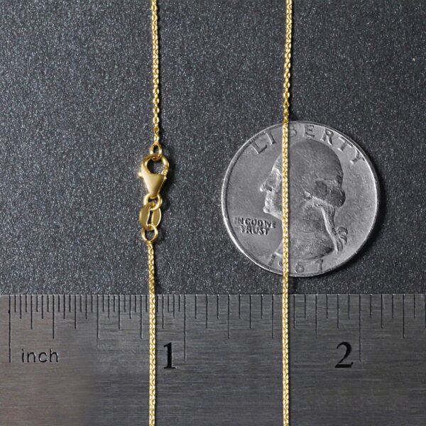 14k Yellow Gold Round Cable Link Chain 0.7mm - Image 5