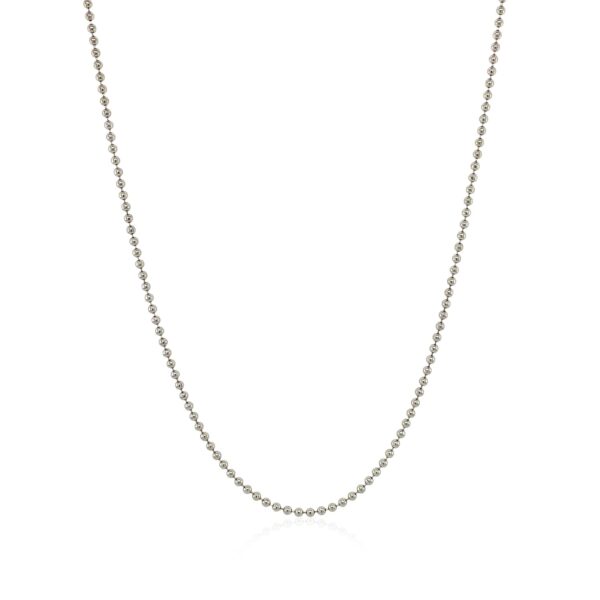 Sterling Silver Rhodium Plated Bead Chain 1.2mm - Image 2