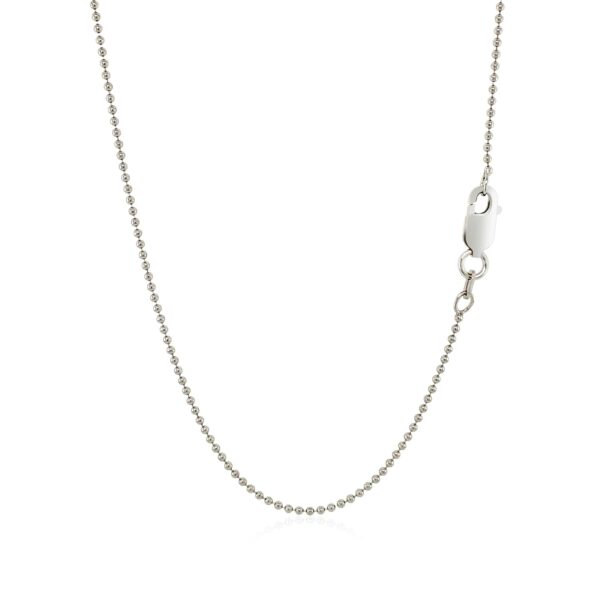 Sterling Silver Rhodium Plated Bead Chain 1.2mm - Image 3