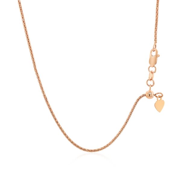 14k Rose Gold Adjustable Popcorn Chain 1.3mm - Image 3