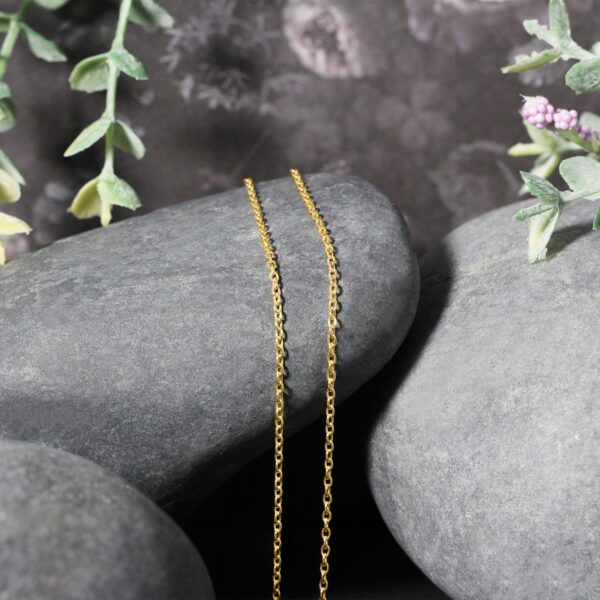 14k Yellow Gold Round Cable Link Chain 1.5mm - Image 4