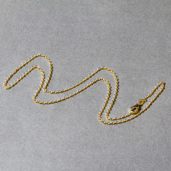 14k Yellow Gold Round Cable Link Chain 1.5mm - Image 5