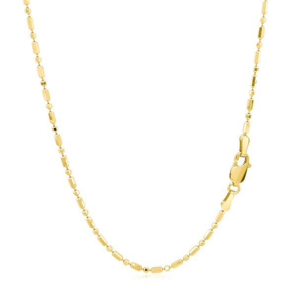 14k Yellow Gold Diamond-Cut Alternating Bead Chain 1.5mm - Image 3