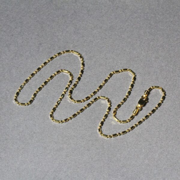 14k Yellow Gold Diamond-Cut Alternating Bead Chain 1.5mm - Image 5