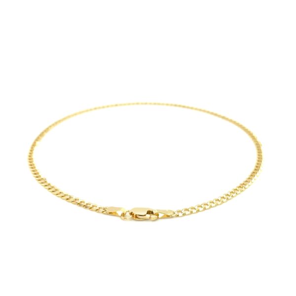 2.5mm 14k Yellow Gold Curb Link Anklet - Image 3