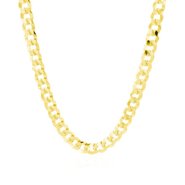 5.7mm 14k Yellow Gold Solid Curb Chain - Image 2