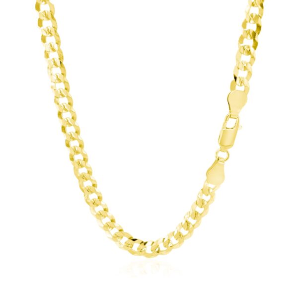 5.7mm 14k Yellow Gold Solid Curb Chain - Image 3