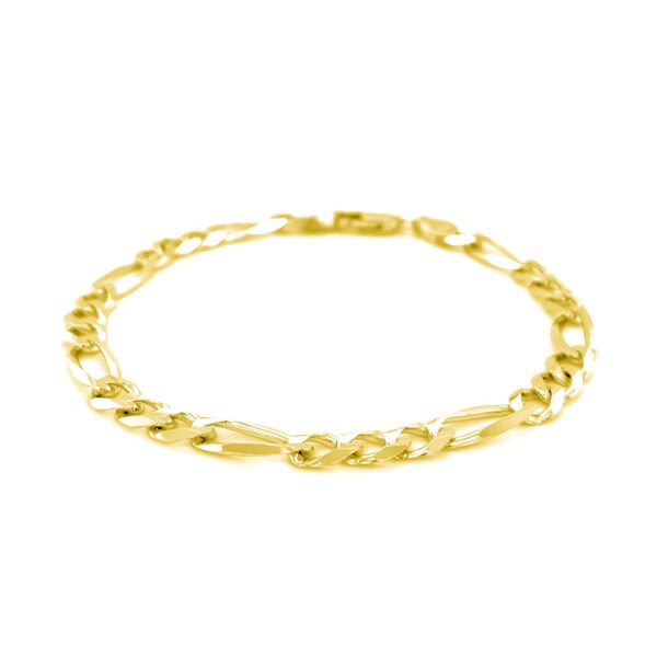 6.0mm 14k Yellow Gold Solid Figaro Bracelet - Image 2