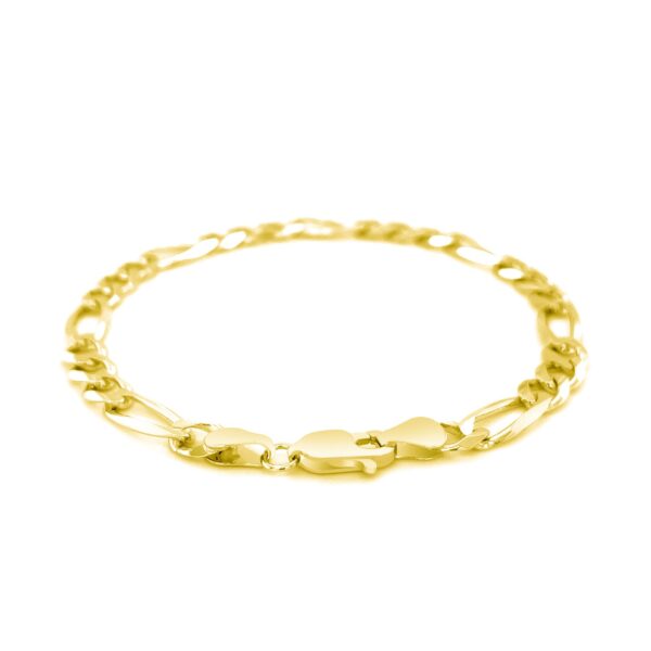 6.0mm 14k Yellow Gold Solid Figaro Bracelet - Image 3