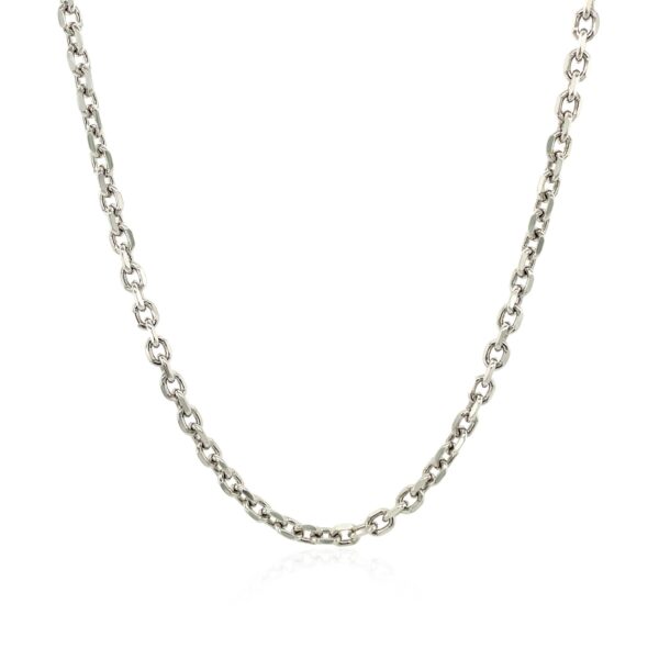 2.3mm Sterling Silver Rhodium Plated Cable Chain - Image 2