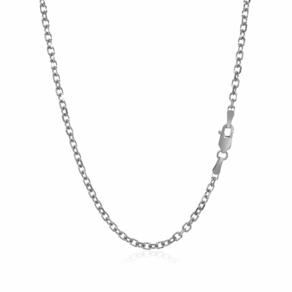 2.3mm Sterling Silver Rhodium Plated Cable Chain - Image 3