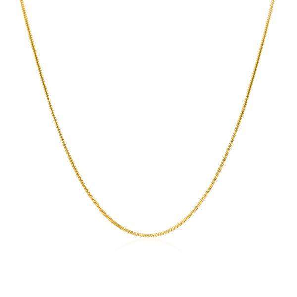 14k Yellow Gold Round Snake Chain 0.9mm - Image 2