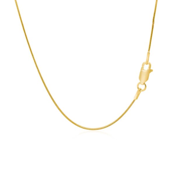 14k Yellow Gold Round Snake Chain 0.9mm - Image 3