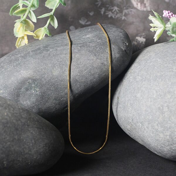 14k Yellow Gold Round Snake Chain 0.9mm - Image 4