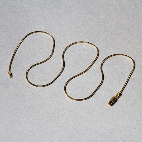 14k Yellow Gold Round Snake Chain 0.9mm - Image 5