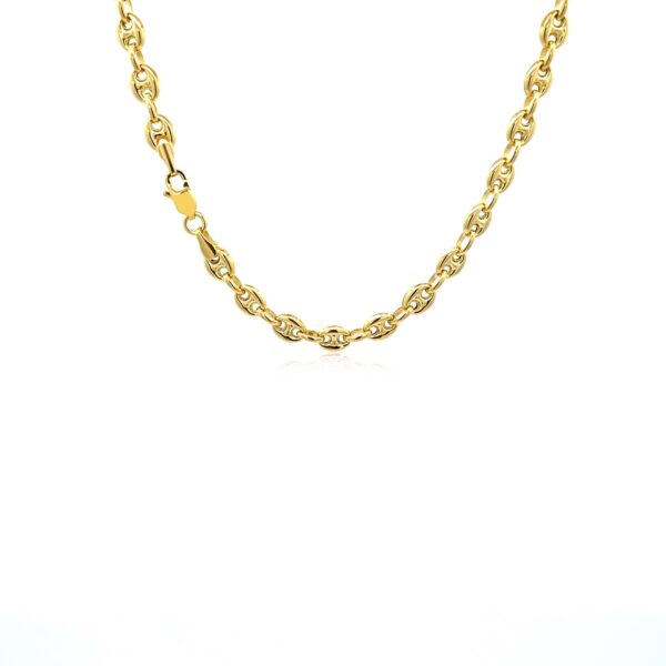 4.7mm 14k Yellow Gold Puffed Mariner Link Chain - Image 2