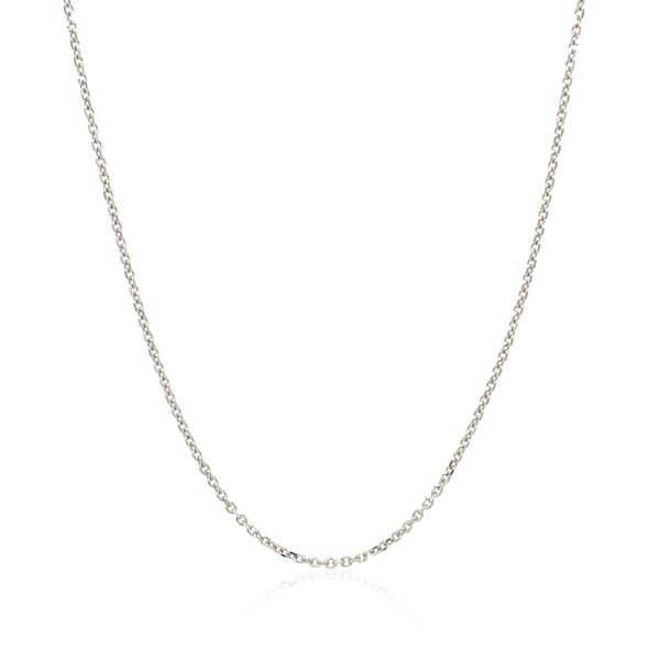 10k White Gold Cable Chain 1.1mm - Image 2