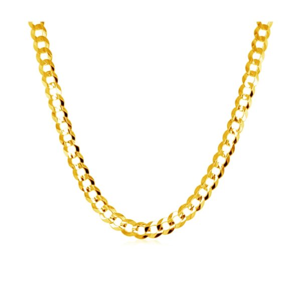 3.6mm 14k Yellow Gold Solid Curb Chain - Image 2