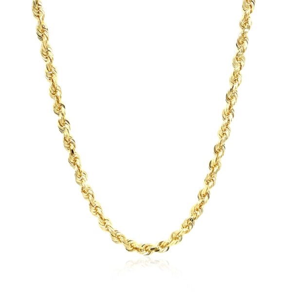 3.5mm 10k Yellow Gold Solid Diamond Cut Rope Chain - Image 2