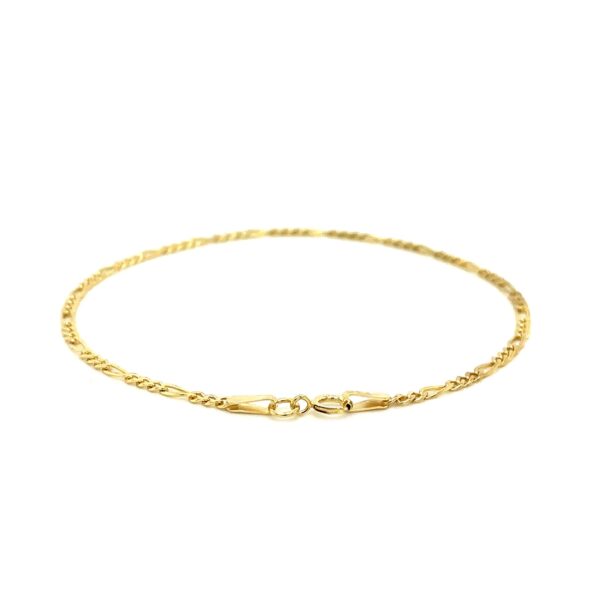 14k Yellow Gold Figaro Anklet 1.5mm - Image 3