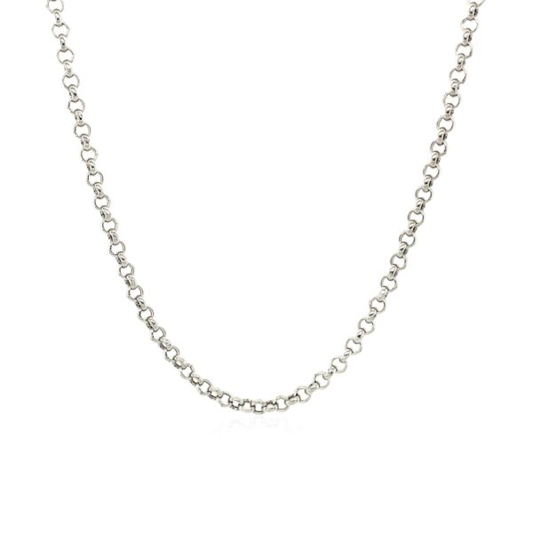 2.3mm 14k White Gold Rolo Chain - Image 2