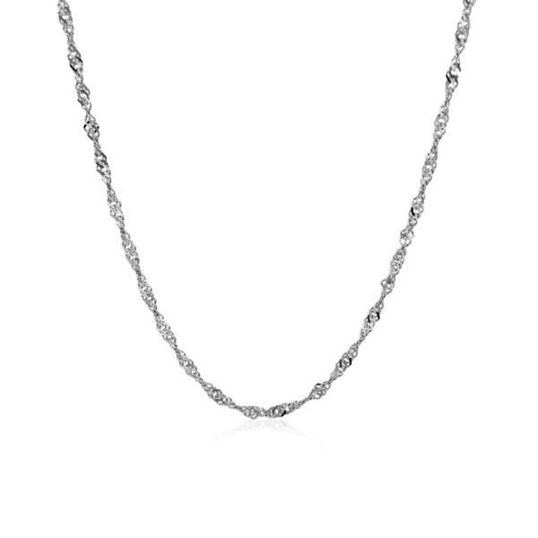 14k White Gold Singapore Chain 1.7mm - Image 2