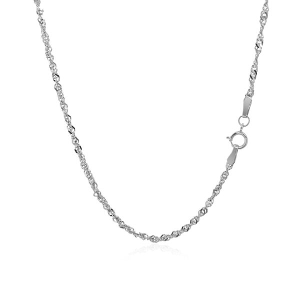 14k White Gold Singapore Chain 1.7mm - Image 3