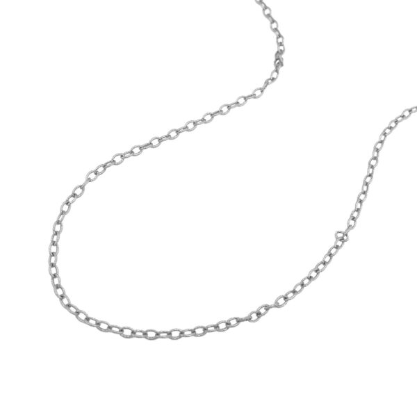 2.5mm 14k White Gold Pendant Chain with Textured Links - Image 4