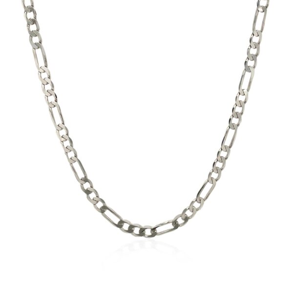 3.0mm 14k White Gold Solid Figaro Chain - Image 2