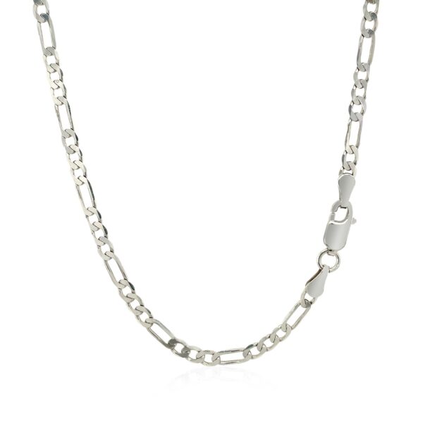 3.0mm 14k White Gold Solid Figaro Chain - Image 3