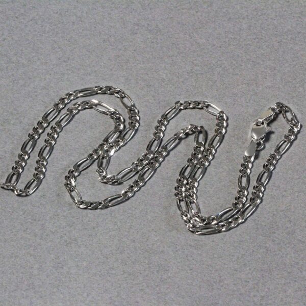 3.0mm 14k White Gold Solid Figaro Chain - Image 5