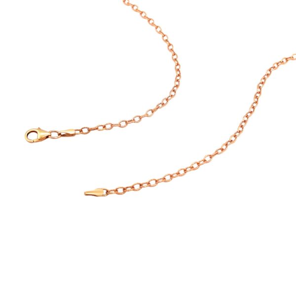 2.5mm 14k Rose Gold Pendant Chain with Textured Links - Image 4