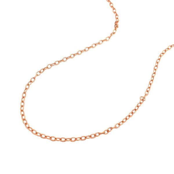 2.5mm 14k Rose Gold Pendant Chain with Textured Links - Image 5