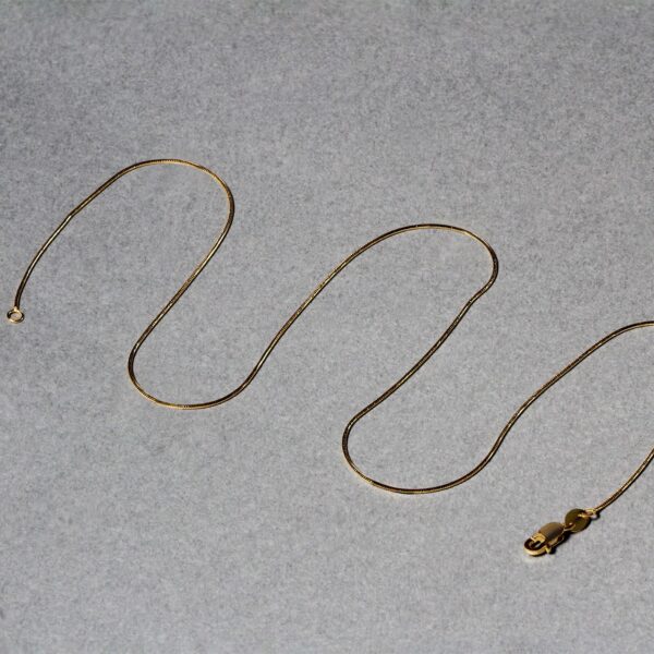 14k Yellow Gold Round Snake Chain 0.7mm - Image 5