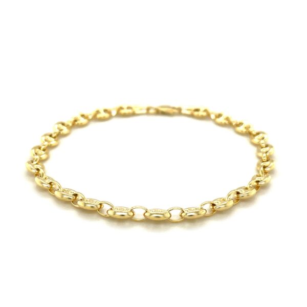 4.7mm 14k Yellow Gold Puffed Mariner Link Bracelet - Image 2