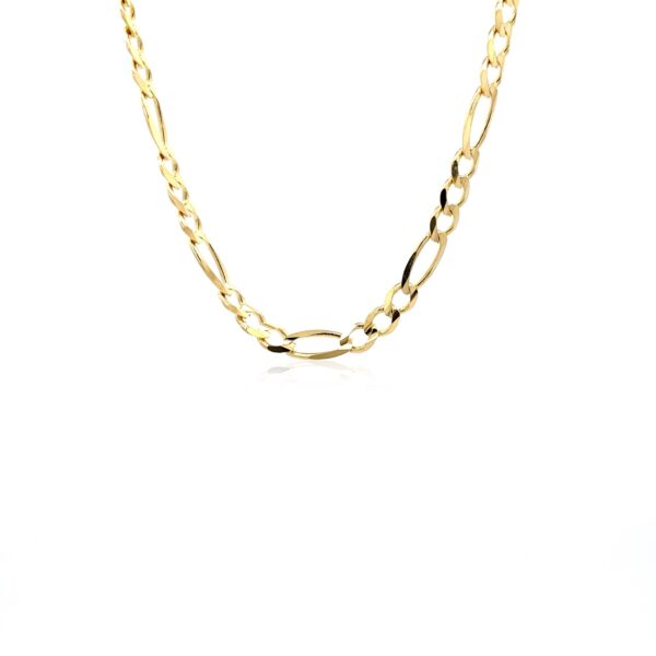 4.5mm 14k Yellow Gold Solid Figaro Chain - Image 2