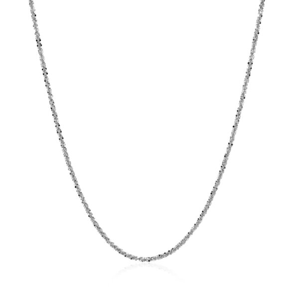 14k White Gold Sparkle Chain 1.0mm - Image 2