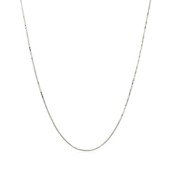 14k White Gold Classic Box Chain 0.45mm - Image 2