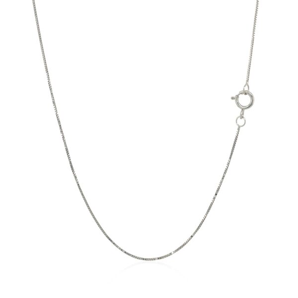 14k White Gold Classic Box Chain 0.45mm - Image 3