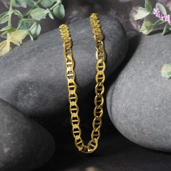 5.5mm 10k Yellow Gold Mariner Link Chain - Image 4