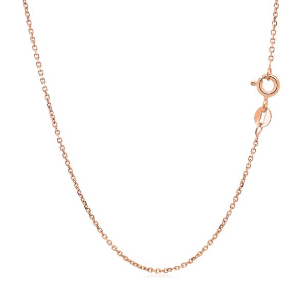 14k Rose Gold Diamond Cut Cable Link Chain 1.1mm - Image 3