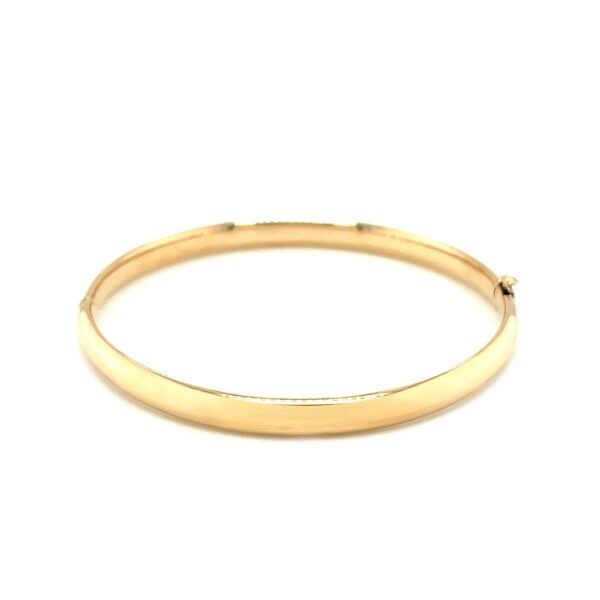 14k Yellow Gold Dome Design Polished Children's Bangle - Image 2