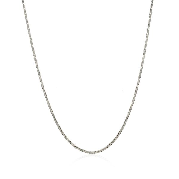 18k White Gold Classic Box Chain 0.9 mm - Image 2