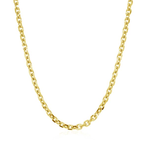 3.1mm 14k Yellow Gold Diamond Cut Cable Link Chain - Image 2