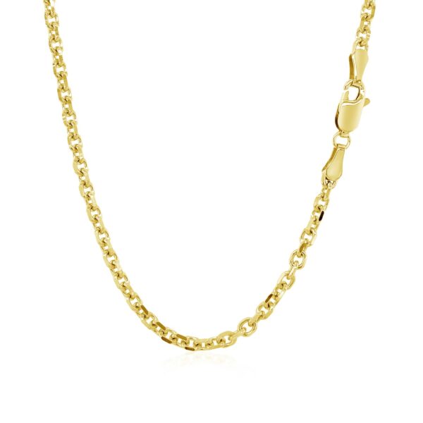 3.1mm 14k Yellow Gold Diamond Cut Cable Link Chain - Image 3