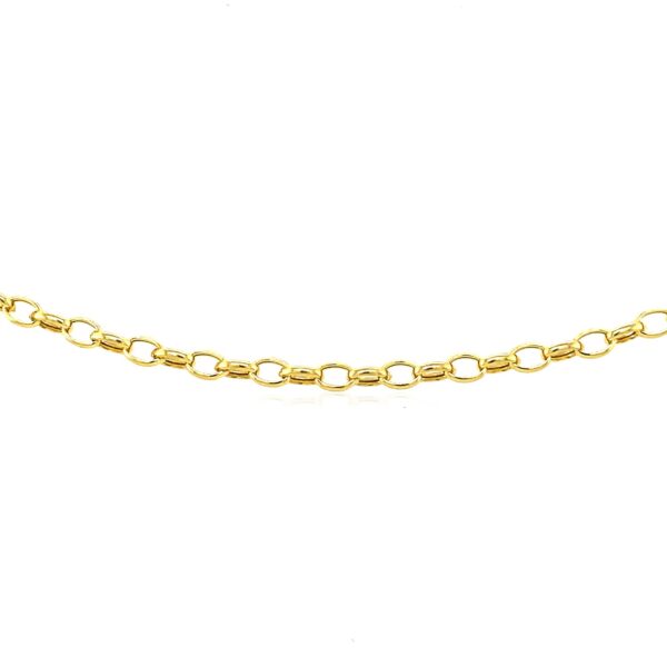 3.2mm 14k Yellow Gold Oval Rolo Bracelet - Image 2