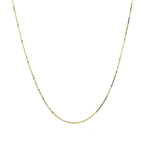 14k Yellow Gold Classic Box Chain 0.6mm - Image 2