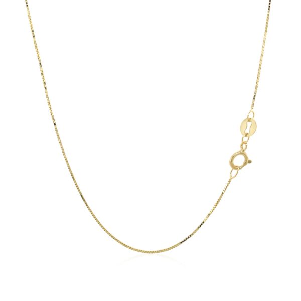 14k Yellow Gold Classic Box Chain 0.6mm - Image 3