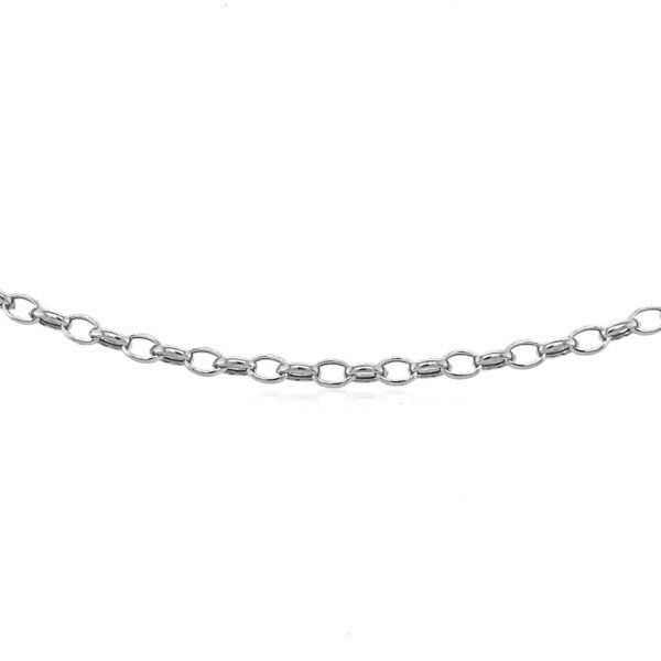 3.2mm 14k White Gold Oval Rolo Chain - Image 2